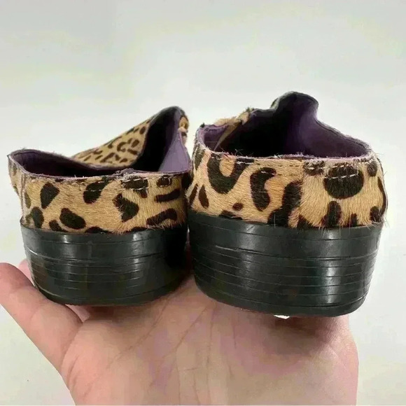 David Tate flats size 8.5 W brown cheetah print calf hair slip on mules clogs - Picture 9 of 13